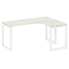 Metal System Quattro Стол криволинейный правый на О-образном м/к 50БО.СА-4 (R) Дуб наварра/Белый металл 1600*1200*750 - Фото предпросмотра