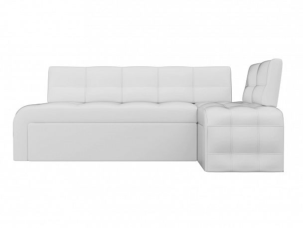 Кухонный угловой диван Люксор правый (полностью экокожа белая) - Вид 2