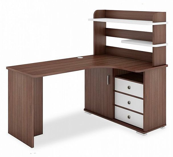 Стол компьютерный Домино СР-145 Белый/Шамони правый - Вид 1