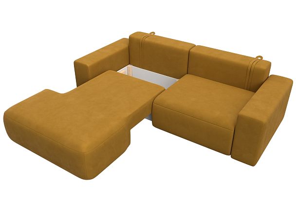 Диван угловой Лига-036 НПБ Классик левый угол Велюр желтый - Вид 8