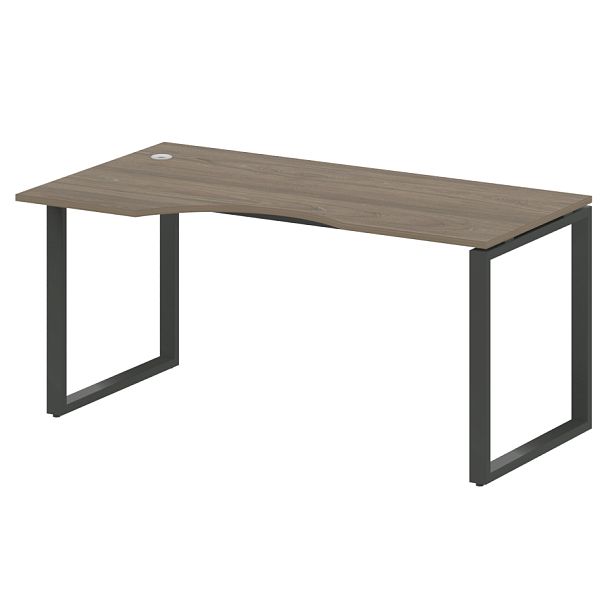 Metal System Стол криволинейный левый на О-образном м/к БО.СА-1 (L) Вяз/Антрацит металл 1600*900*750 - Вид 1