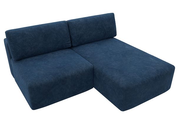 Диван угловой модульный Лига-060 НПБ угол универсальный Велюр синий - Вид 6