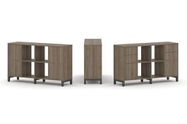 Стайл Проджект Набор стеллажа 1 сторон., 2 яр. SN.NS-241 Вяз Благородный/Металл Антрацит 1488*400*88 - Фото предпросмотра