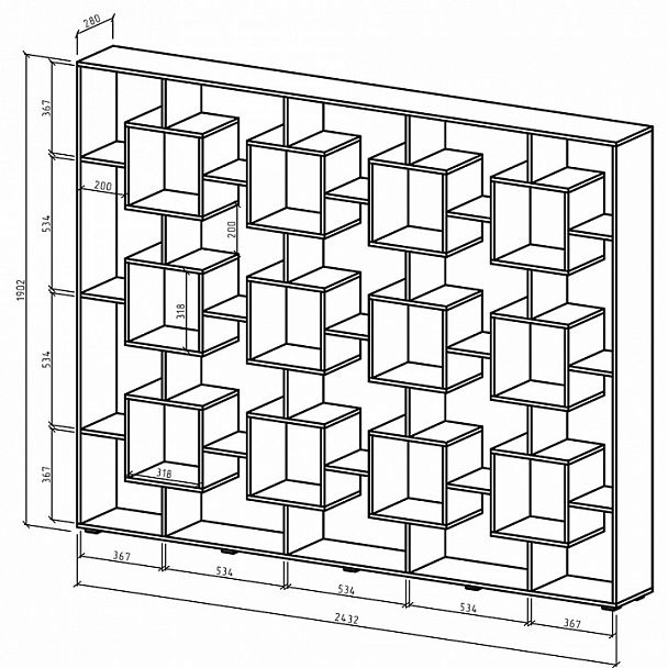 Стеллаж Квадро-4 - Вид 2