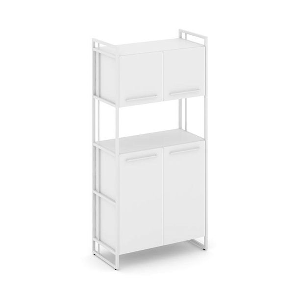 Rift Шкаф 4 ниши широкий RF.SS-42 Белый Бриллиант/Металл Белый 798*396*1648 - Вид 1