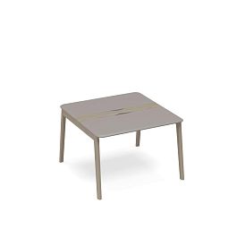 Стол для переговоров с кабель-каналом WOOD Time wood ТМ В2 153 вяз либерти (корпус, столешница, топ) / мокко премиум (фасад) - Фото предпросмотра