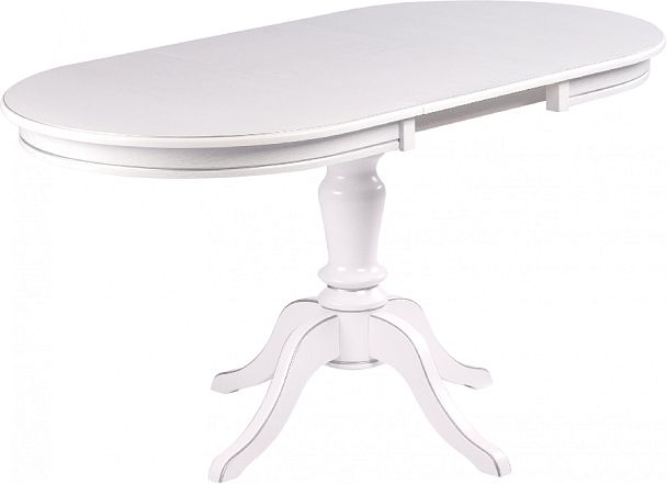 Стол деревянный раздвижной Анфея 110(150)х75х76 Белый с серебряной патиной - Вид 5