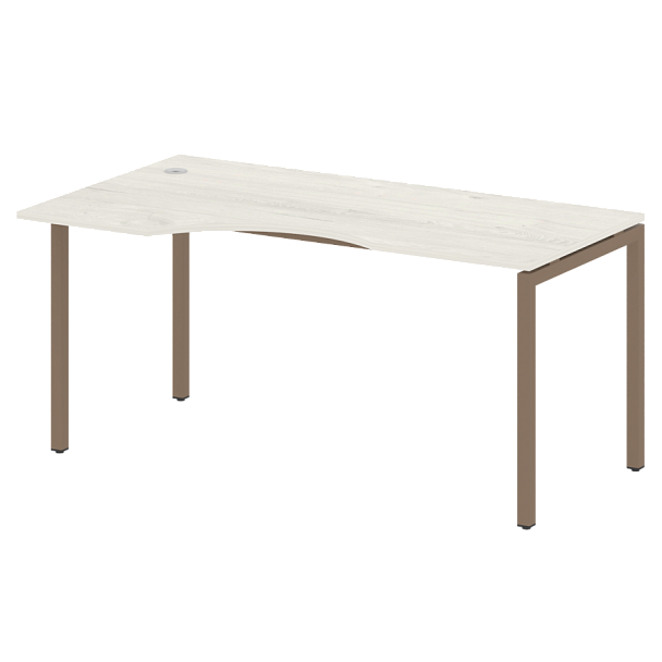 Metal System Quattro Стол криволинейный левый на П-образном м/к 40БП.СА-1 (L) Дуб наварра/Мокко металл 1600*900*750 - Вид 1