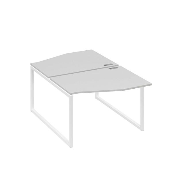 Рабочая станция каркас QUATTRO (2х120) столы Техно A4 А4 Б4 189 БП серый / металлокаркас белый - Вид 1