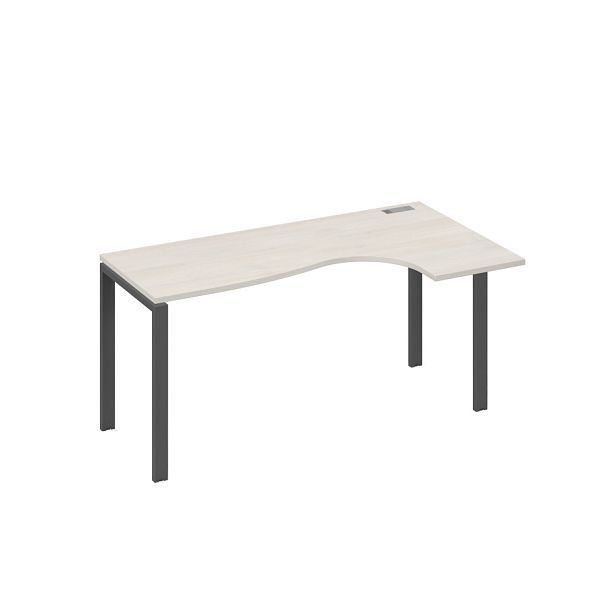 Стол эргономичный правый "Классика" на металлокаркасе UNO A4 А4 Б1 036 БП дуб / металлокаркас антрацит - Вид 1