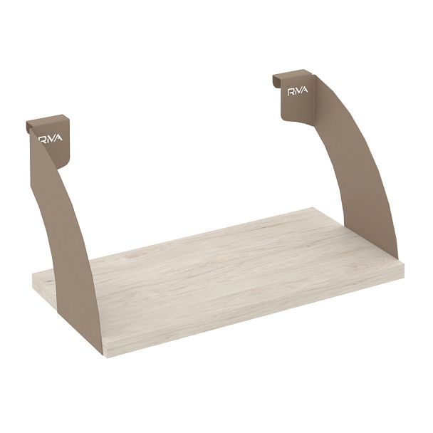 Навесные полки. Кронштейны+ЛДСП полка 400мм MAN-41-4 Денвер светлый/Мокко металл 400*220*200 - Вид 1