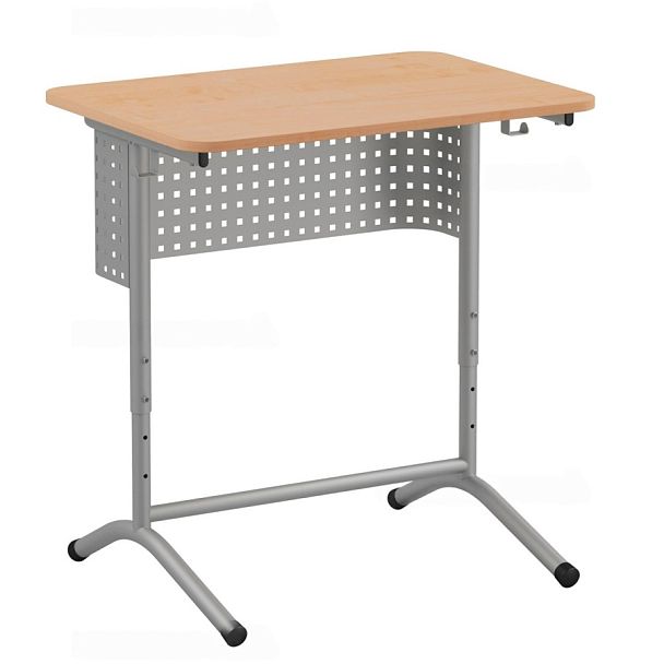 Стол ученический 103 РДП, 1-местный, регулируемый, на каркасе ДУГА с перфорацией (ЛДСП 22 мм), м/к Коричневый, Серый, Черный, гр.5-7 - Вид 1