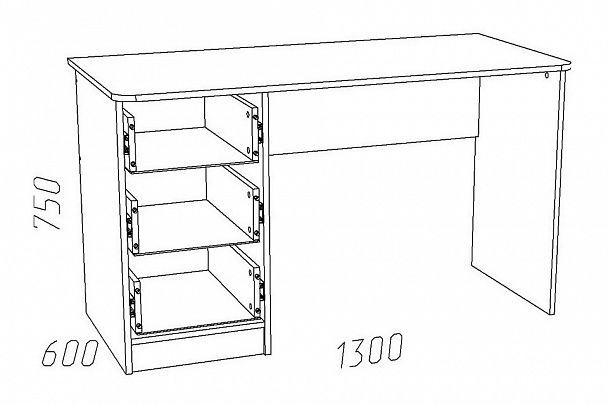 Стол письменный Акварель НМ 011.47-01 М2 - Вид 3