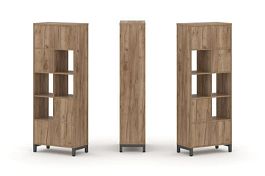 Стайл Проджект Набор стеллажа 1 сторон., 5 яр. SN.NS-521 Дуб Табак/Металл Антрацит 754*400*1982 - Фото предпросмотра