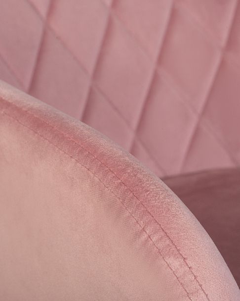 Стул обеденный DOBRIN ROBERT (черные матовые ножки, велюр V108-15 Розовый) - Вид 7