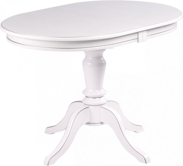 Стол деревянный раздвижной Анфея 110(150)х75х76 Белый с серебряной патиной - Вид 1