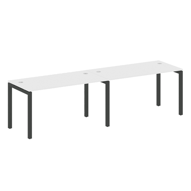 Metal System Quattro Р. ст. на 2 раб. места на П-образном м/к 50БП.СМ-2.3 Белый/Антрацит металл 2800*720*750 - Вид 1