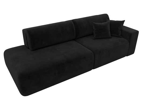 Диван прямой Лига-036 Модерн подлокотник справа Велюр черный - Вид 6