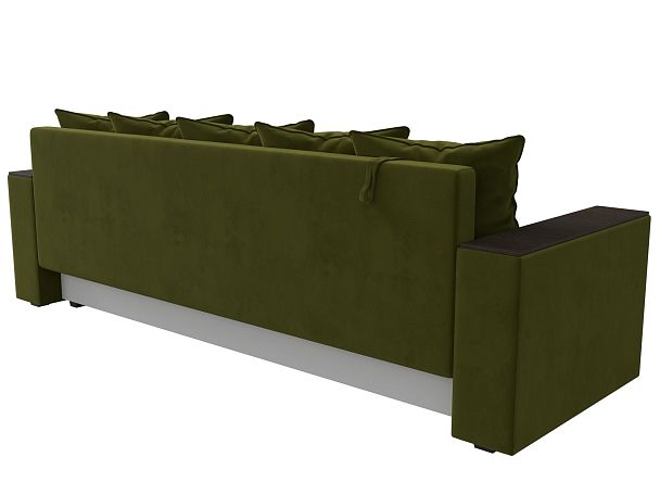 Диван прямой Дубай Лайт полки справа (полностью микровельвет зеленый) - Вид 6
