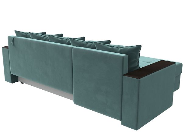 Диван угловой Дубай Лайт угол левый (полностью велюр бирюзовый) - Вид 6