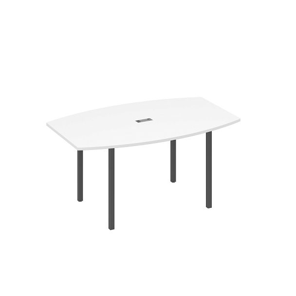 Стол 160 для переговоров на каркасе DUE A4 А4 Б2 111 БП белый премиум / металлокаркас антрацит - Вид 1