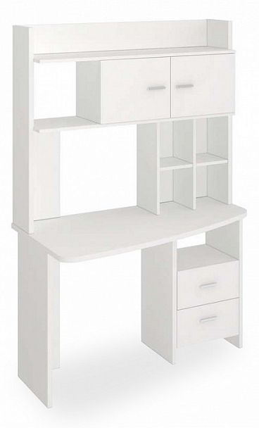 Стол компьютерный Нельсон Lite СКЛ-Крл120+НКЛХ-120 БЕ ЛЕВ Белый левый - Вид 1