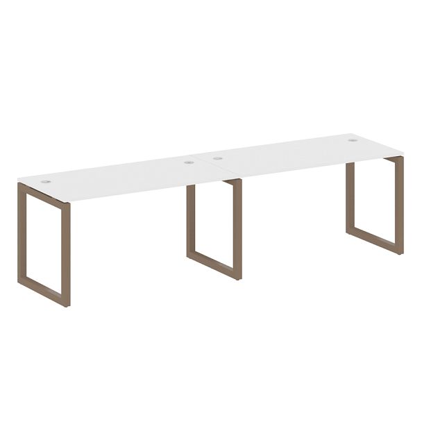 Metal System Quattro Р. ст. на 2 раб. места на О-образном м/к 50БО.СМ-2.3 Белый/Мокко металл 2800*720*750 - Вид 1