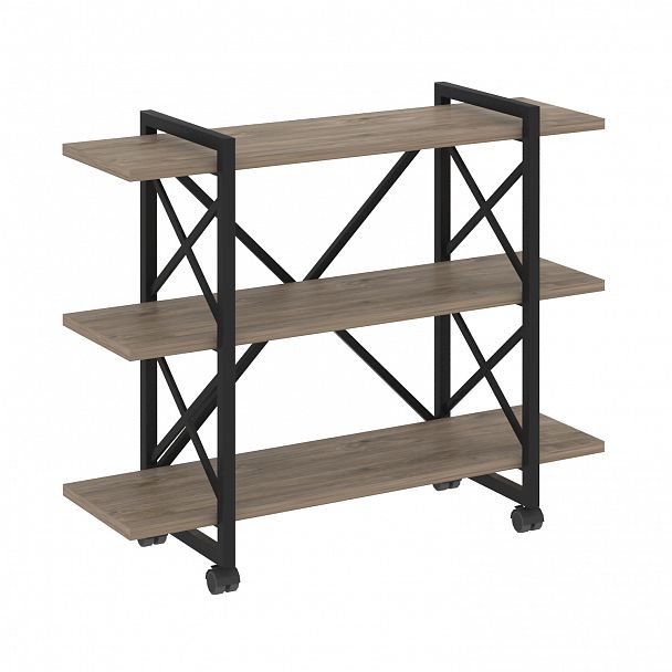 Стеллаж на колесах "Loft" VR.L-MST.K-3.8V тиквуд темный/черный - Вид 1