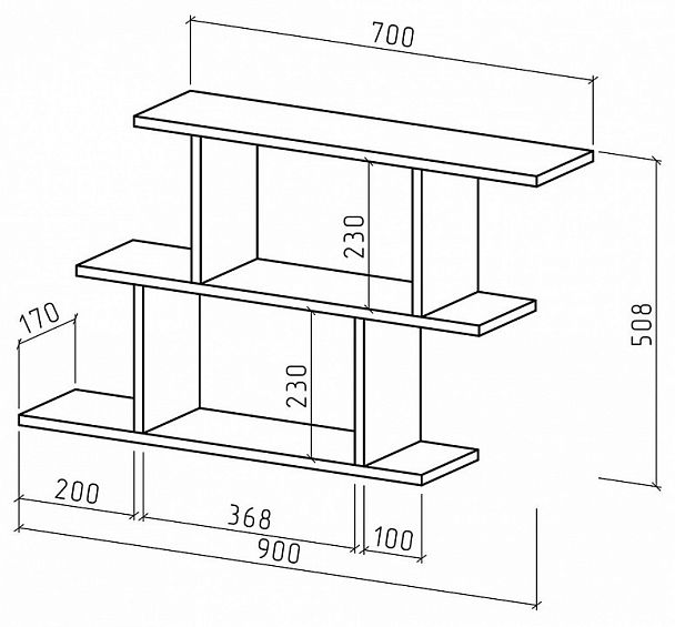 Полка навесная Лайт-2 - Вид 2