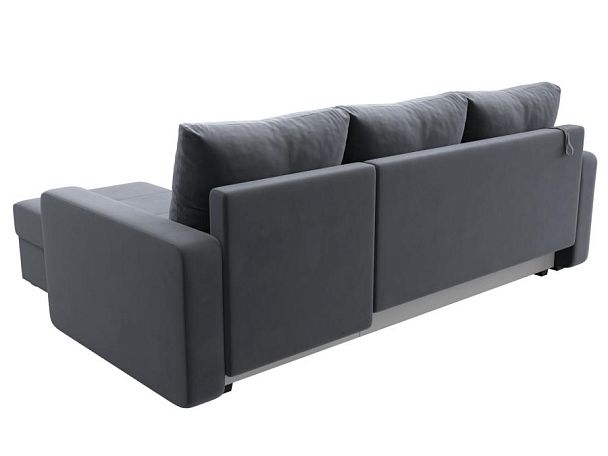 Диван угловой Ливерпуль Лайт правый угол Велюр серый - Вид 6