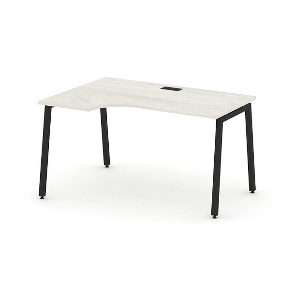 Стайл Проджект Стол рабочий эргоном. SN-4A.SPA-002(L) Дуб Наварра/Металл Черный 1580*600/980*750 - Вид 1