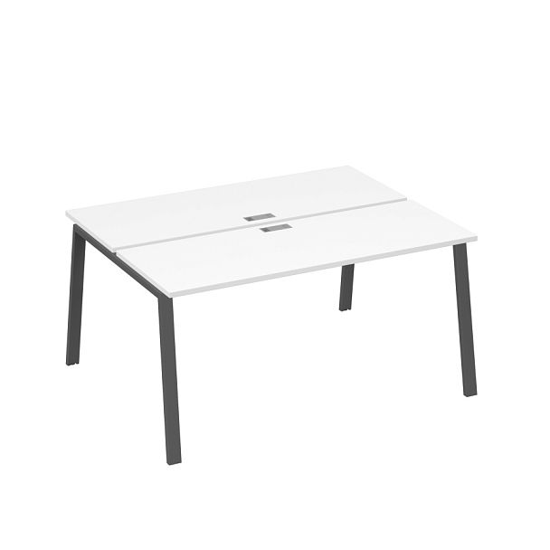 Станция 2х160 рабочая с металлокаркасом TRE A4 А4 Б3 172  БП белый премиум / металлокаркас антрацит - Вид 1