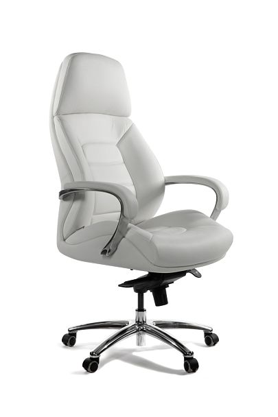 Кресло офисное / Porsche / слоновая кость кожа / алюминий крестовина - Вид 1