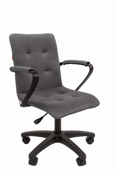 Кресло CHAIRMAN 030, крестовина пластик, ткань велюр, серый - Вид 1