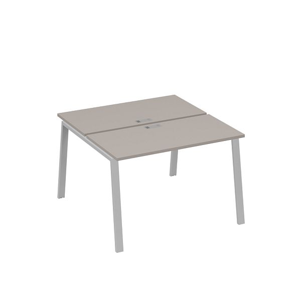 Рабочая станция (2х120) на каркасе TRE A4 А4 Б3 170  БП мокко премиум / металлокаркас серый - Вид 1