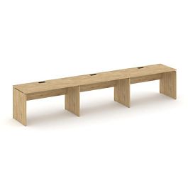 Стайл Проджект Рабочая станция 1 сторон. SN-D.ORS-051 Тиквуд Светлый/Черная Заглушка 2940*800*750 - Фото предпросмотра