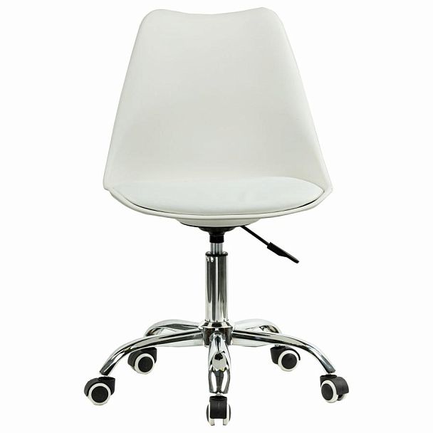 Кресло стул BRABIX "Eames MG-310 CH", хром, пластик белый, экокожа белая, 532923 - Вид 3