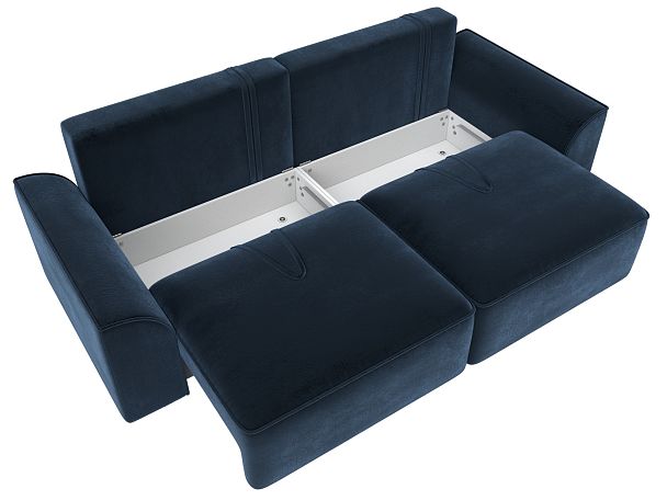 Диван прямой Лига-048 НПБ Велюр синий - Вид 8