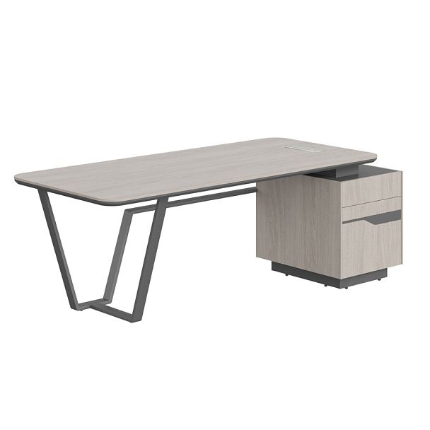 Стол СФ-571101.1 Дуб серый/Черный графит 2225х900х762 LINE - Вид 1