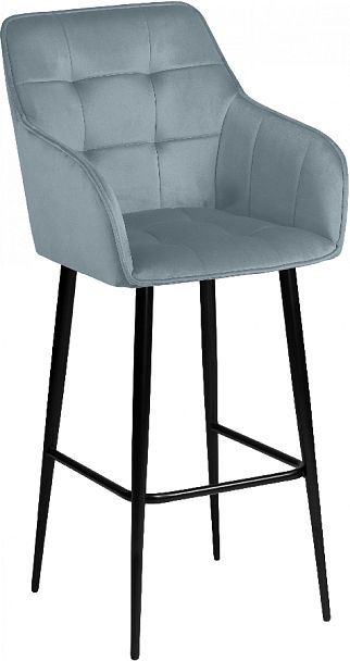 Барное поворотное кресло Мони К, Confetti dusty blue/черный - Вид 4