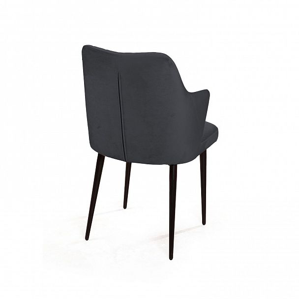 Стул с подлокотниками Hunt ромб, бархат 03 / чёрный конус - Вид 5