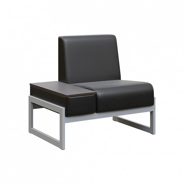 Диван одноместный со столиком универсальный "MODULE" MD.D1-ST1 Серый+черный - Вид 2