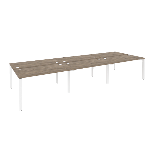 Onix Рабочая станция на П-образном м/к O.MP-D.RS-6.3.7 Тиквуд темный/Белый металл 4140*1475*750 - Вид 1