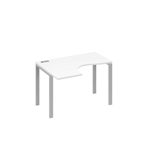 Стол эргономичный левый "Классика" на металлокаркасе UNO A4 А4 Б1 031 БП белый премиум / металлокаркас серый - Вид 1