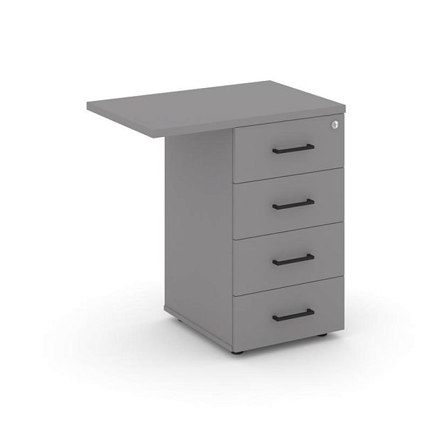 Стайл Проджект Тумба приставная SN.TPP-002 Серый Пепел/Черный Ручки 416/700*460*750 - Вид 2