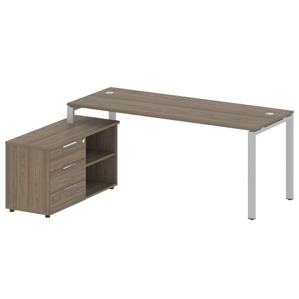 Metal System Р. ст. с тумбой на П-образном м/к БП.РС-СТС-2.5 (L) Вяз/Серый металл 1900*1520*750 - Вид 1