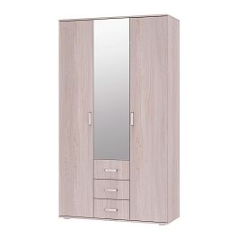 "Белла" шкаф 3-х створчатый (1200х2120х470) ясень белый - Фото предпросмотра