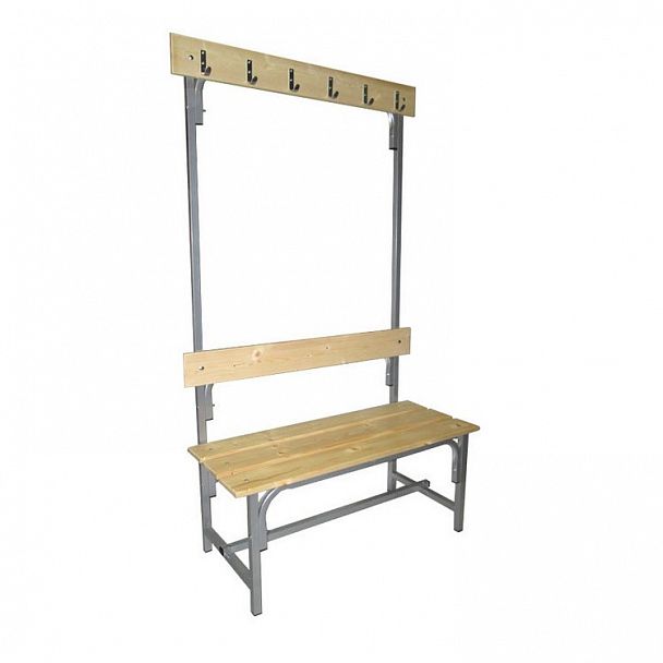 Скамья с вешалкой односторонняя 6 крючков 1000 - Вид 1