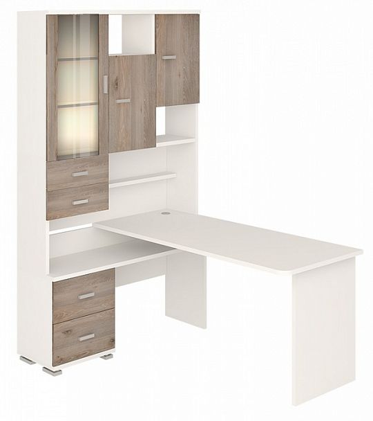 Стол компьютерный Домино СР-620/160 Белый/Нельсон левый - Вид 2