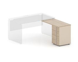 RAC025-40x49 ACCORD Основание тумбы, без топа, 4 ящика, правое 408х495х670 Сосна Аланд/Кашемир - Фото предпросмотра